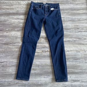 J crew stretch skinny women blue dark wash jeans size 27/30
